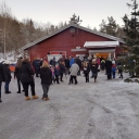 Flott julegrantenning på Langangen Mat i dag!