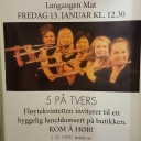 5 på Tvers spiller på Langangen Mat