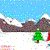 Snowboarding Santa